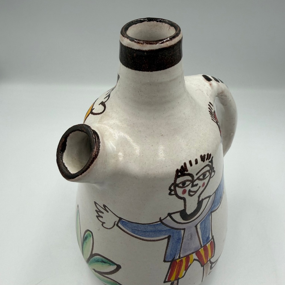 De Simone Italy Hand Painted Pottery Pitcher Folk Art Ceramic Jug Signed 08 - Picture 6 of 7